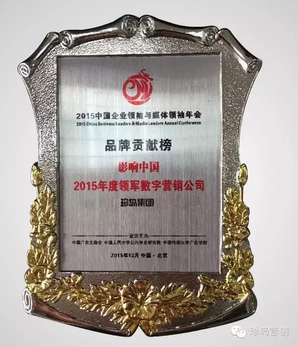 珍島榮獲2015年度品牌貢獻(xiàn)獎(jiǎng)